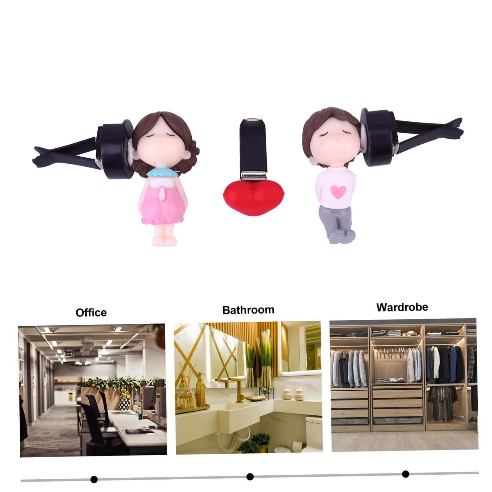 ULTECHNOVO 3sets Clip Profumo Auto Forma Di Diffusore Creativo Per Auto Decorazione Carina e Funzionale Per Ventilazione Odore Fresco e Atmosfera Incantevole