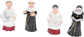 4pcs Nun Chanting Blessed Virgin Mother Le Innocence Nun Sister Figurines Nun Figurines Sister Adult Nun Costume Retro Action Figure Therese Nun Figure Teresa Resin Sand Table