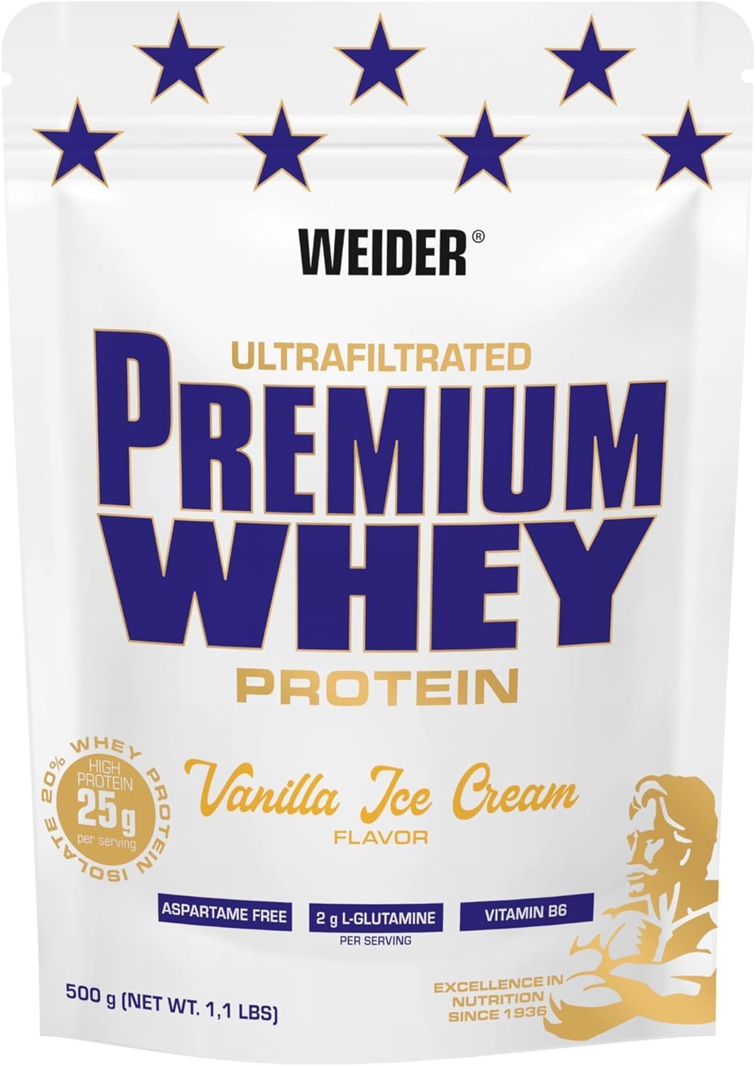 Whey protein poudre Weider Premium vanille pot de 500 g