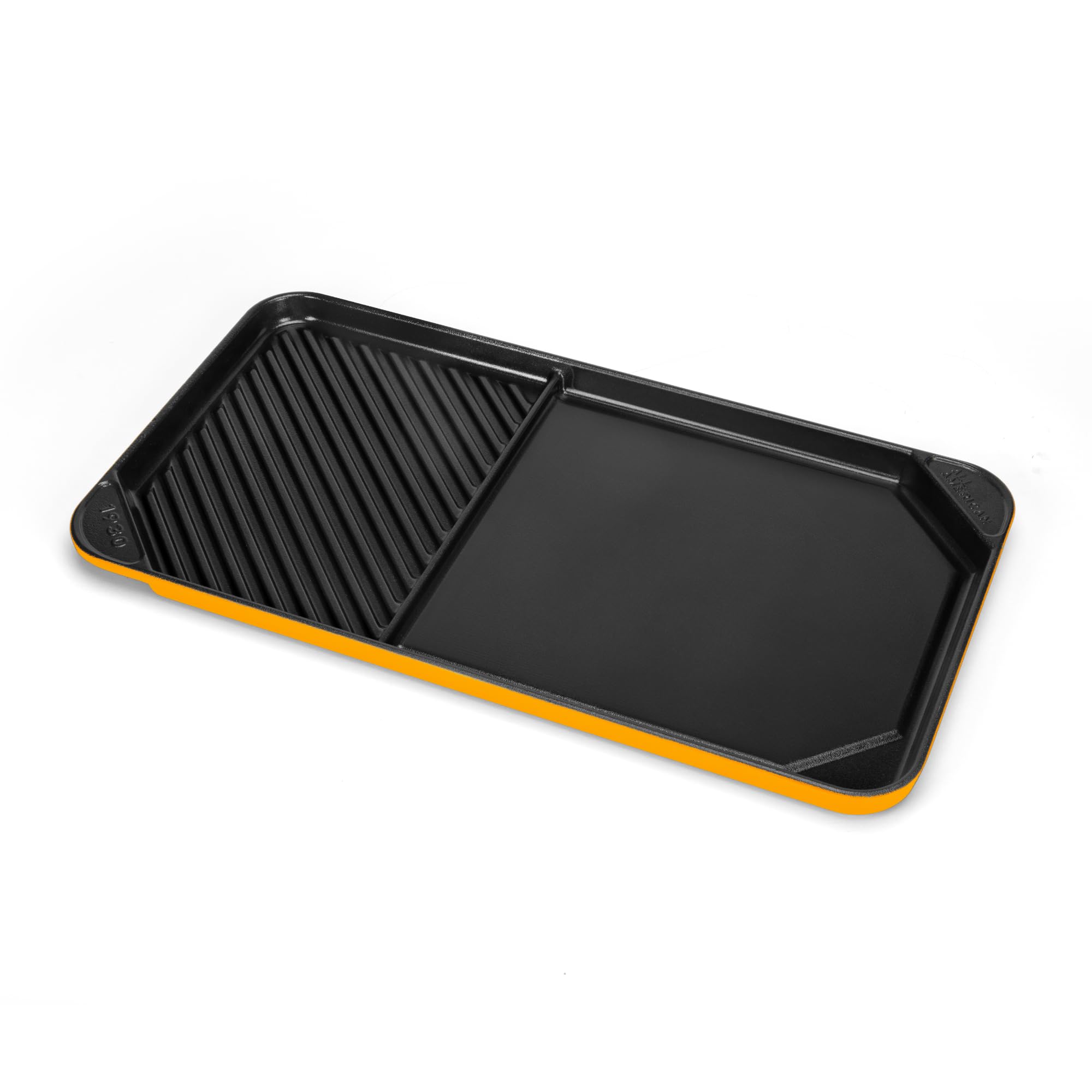 All American 1930 - Ultimate 60/40 Griddle with Ceramic Non-Stick Coating - Mustard Yellow - Durable &amp; PFAS Free - Indoor Griddle for Easy Prep, Cooking, &amp; Cleaning - Made in the USA