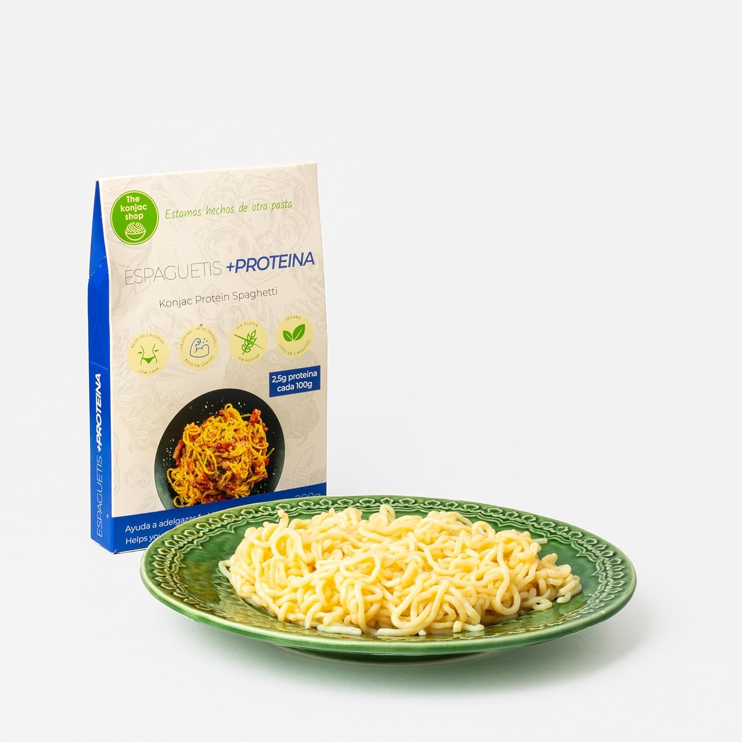 The Konjac Shop - Espaguetis Konjac + Proteína Keto 5 Pack (270g) Shirataki Sin Gluten Bajo en Calorías y Carbohidratos