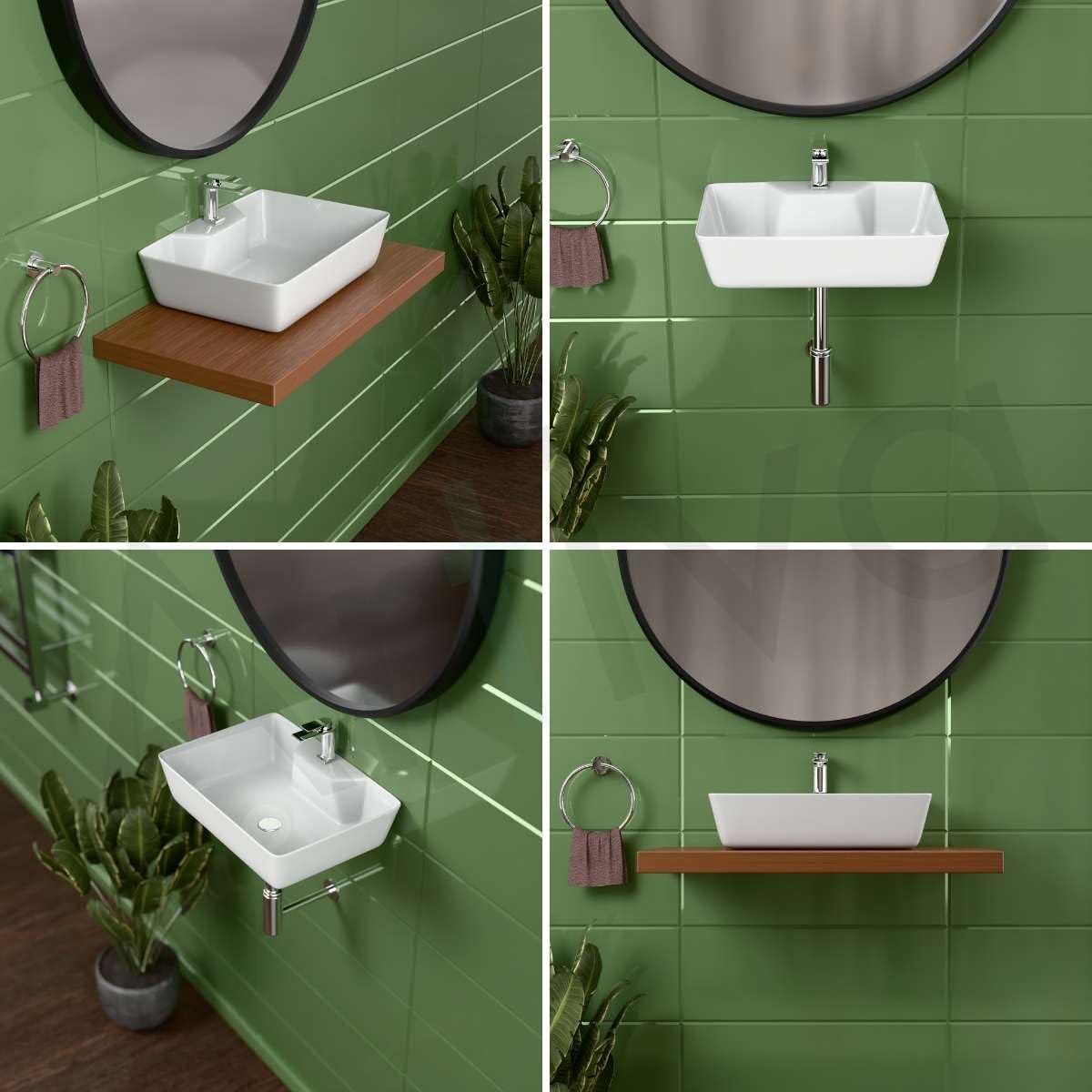 Artiva White Ceramic Wall Mount Basin - FREE SHIPPING -9