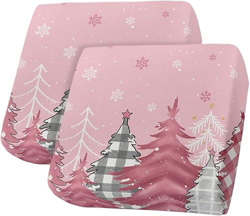 Miniatura 21 de Fundas de cojín para sofá de Navidad con diseño de muñeco de nieve rosa, funda elástica para sofá con parte inferior elástica, fundas de sofá