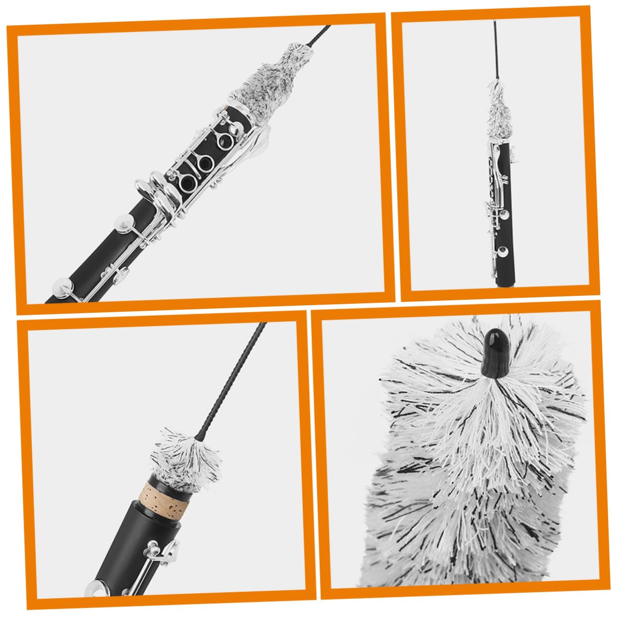 ERINGOGO Clarinet Care Kit 2 Pack Cleaning Brush Swab Accessories for Saxophone Clarinet Maintenance