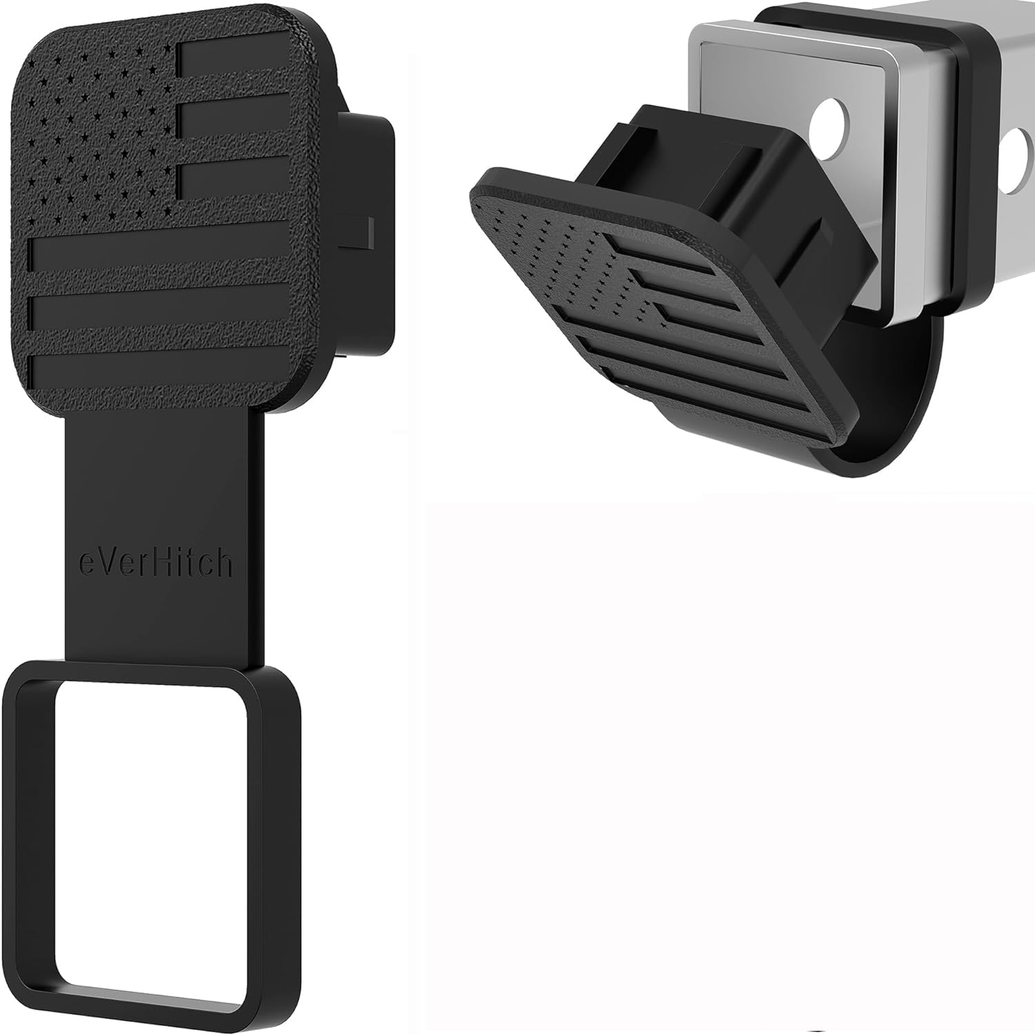 eVerHITCHUSA Black Flag Hitch Cover Plug (Fit 2'' receivers)