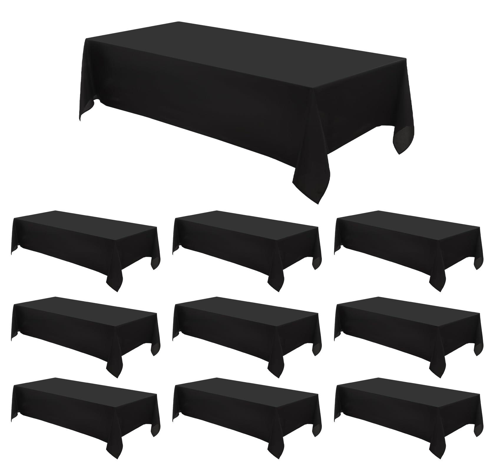 Paquete de 10 manteles rectangulares de 960 x 120 pulgadas, resistentes a las manchas, decorativos, lavables, de poliéster, para mesa de comedor, banquetes, bufé, fiestas y bodas