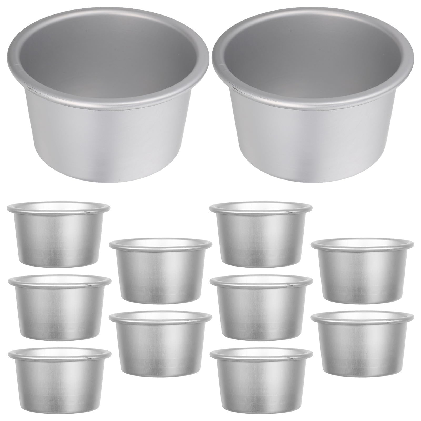 Ciieeo Molde redondo de aluminio para 12 tartas, moldes para hornear, para tarta de queso, utensilios antiadherentes para hornear en Navidad, bodas, cumpleaños y fiestas.