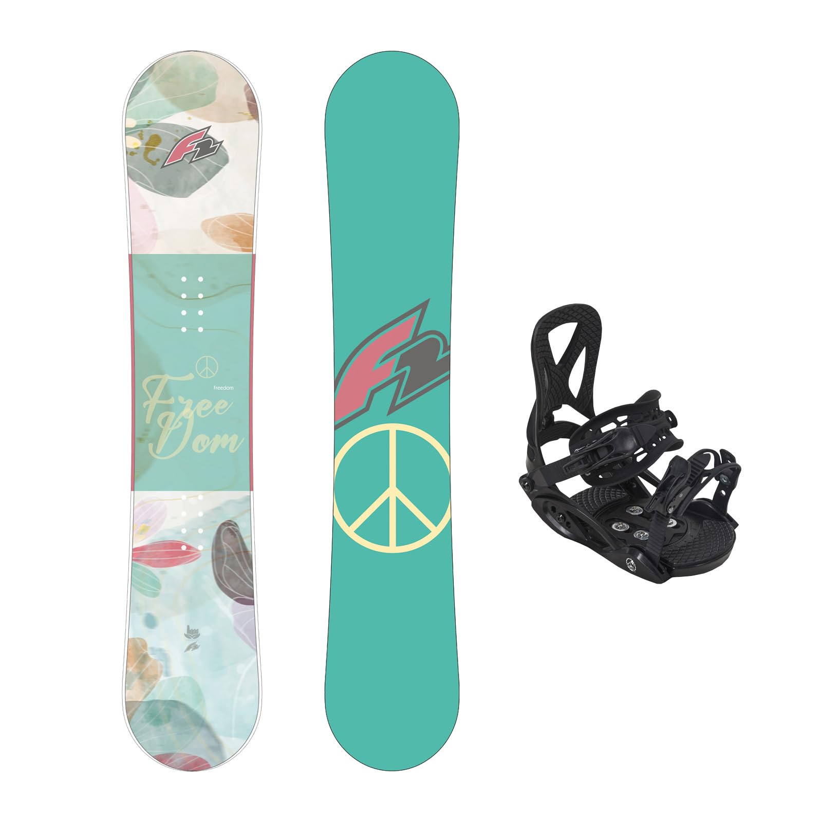 F2 Set Snowboard Junior Freedom Girl Mint + Pipe Bindung Größen wählbar