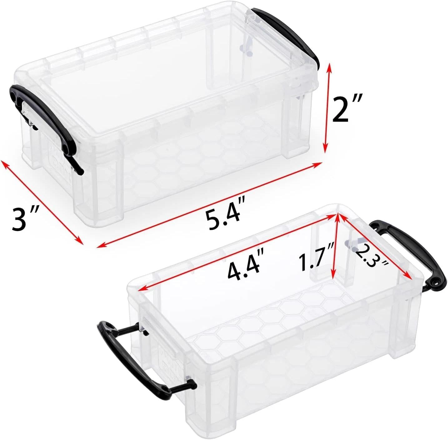for 6 Pack Small Clear Plastic Storage Box with Lid Mini Sewing Box Organizer with B