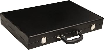 19-inch Premium Backgammon Set - Large Size - Black Board, White and Scarlet Red Points