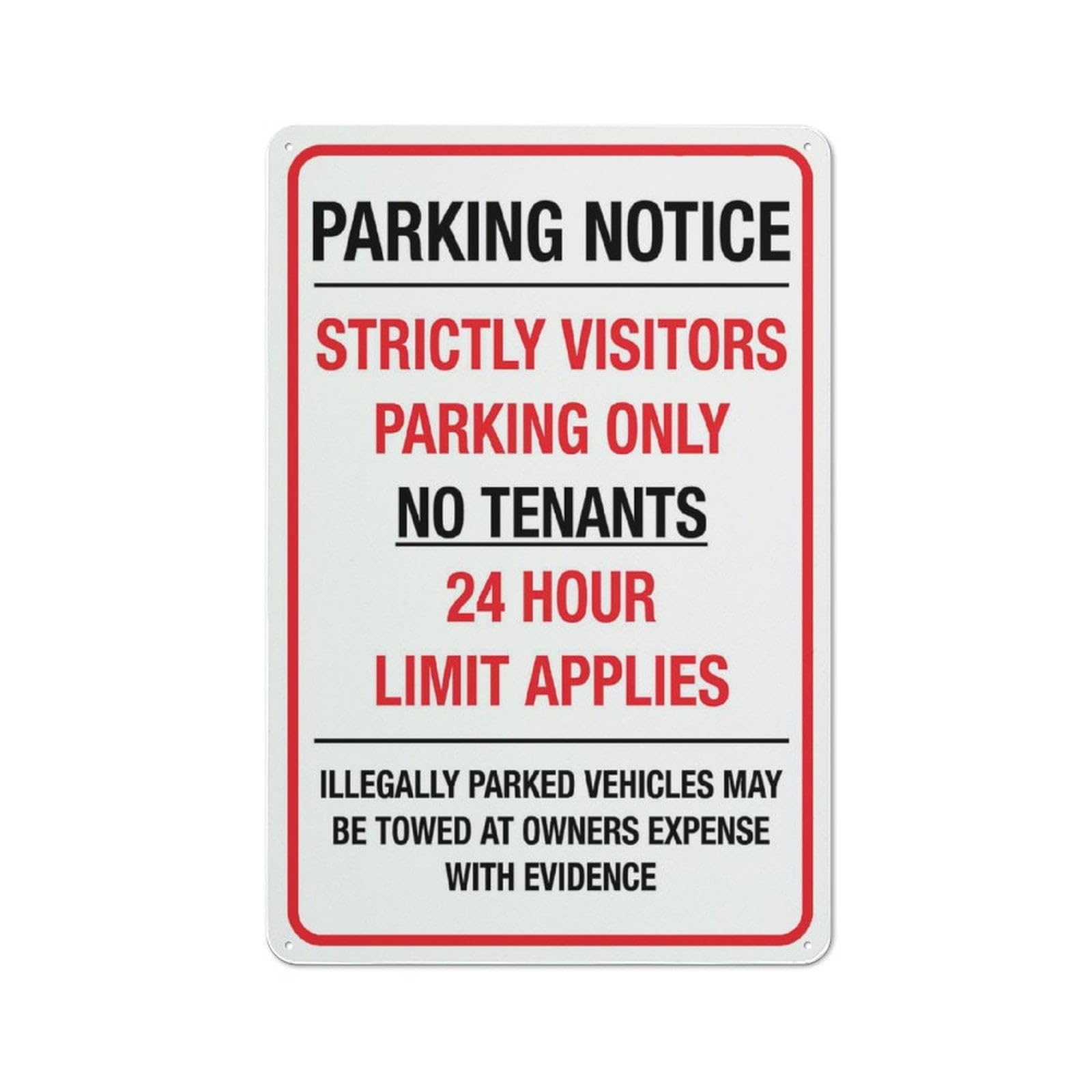 peiyeety Parking Notice Strictly Visitors Parking Only Sign for House 12x16 Inches Yard Sign, Premium Aluminum, Sun-Proof, Rust-Free