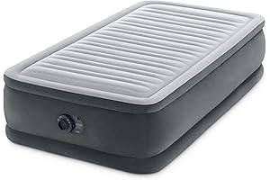 INTEX Elevated Dura-Beam Airbed with Built-In Pump for Ultimate Sleep Comfort