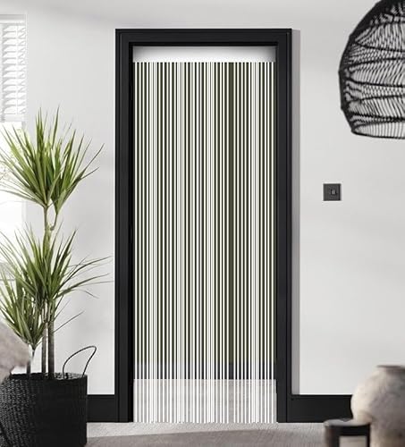 ZEBRA BLINDS String Curtain, Door Fly Screen Curtains, Door Strings, Tassel Curtains for Doorway, Window Decor String Panel Stripe, Stylish Room Divider, Panel Fringe Curtain (White, 100 x 210 cm)