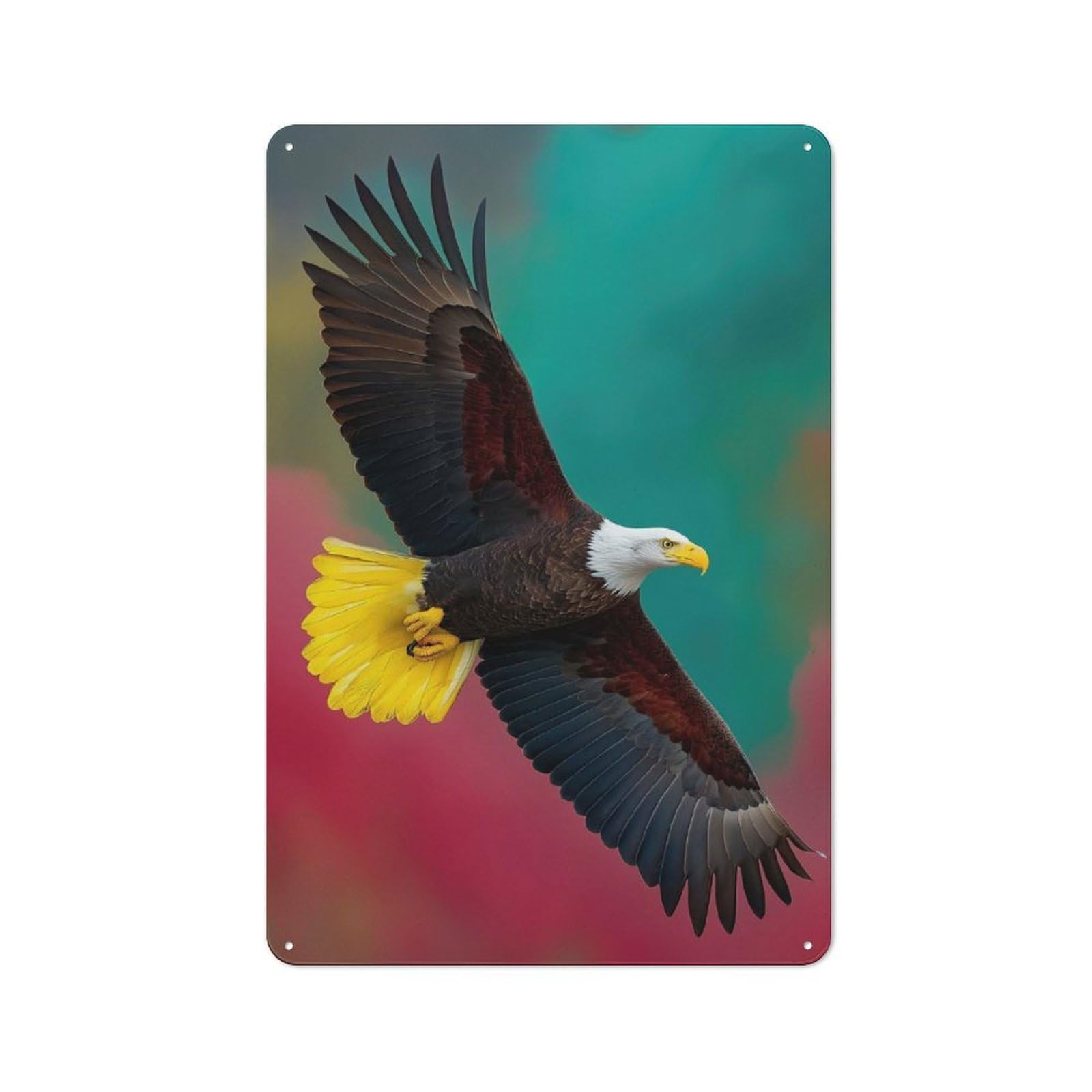 Junmoney Rasta Bald Eagle Retro Tin Sign 30X20cm For Bar Or Restaurant, For Collectors Of Retro Metal Wall Decor