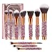 Adpartner 10PCS Makeup Brushes Set, Unique Crystal Wand Handle Cosmetic Brush Professional Kabuki Foundation Concealer Blush Eye Shadow Makeup Tools