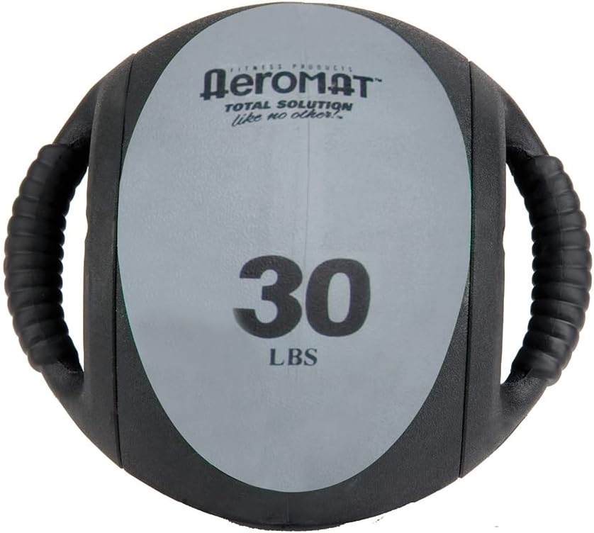 AEROMAT Dual Grip Power Medicine Balls for Abdominal Training and Rotational Movements - 9" Diameter - Weights Color-Coded