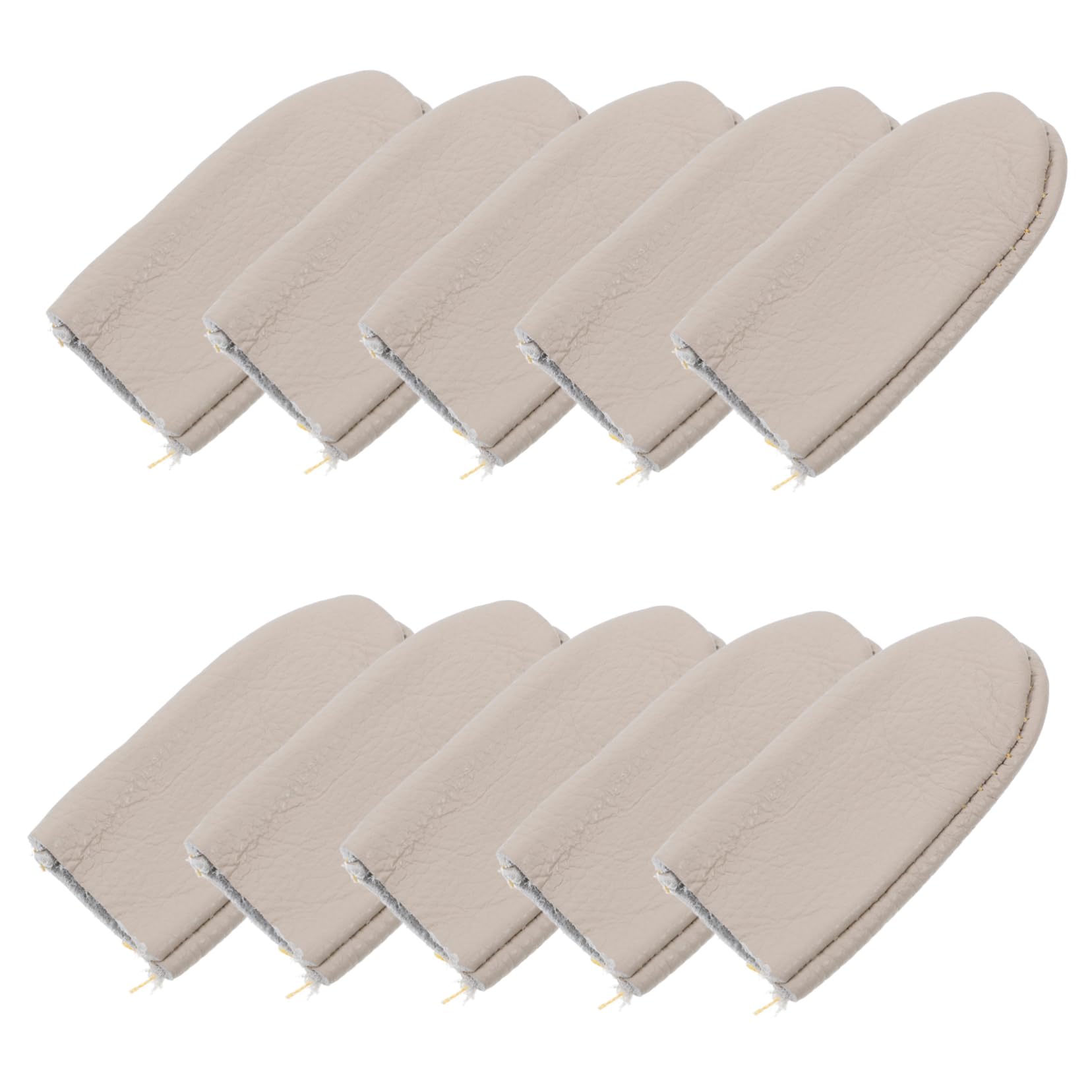 SOLUSTRE 10 Pack of Cowhide Thimble Finger Protectors Sewing Knitting Carving Safety Heat Scratch Resistant for Hand Machine Use