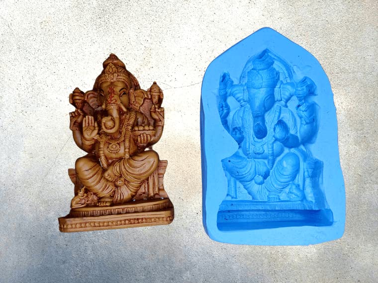 Claysphere Vinayaka Ganesha Flexible Silicone Mould (Medium Size 5 Inches) for Clay Ganesha Idol Making/Ecofriendly & Easy to Make/Art & Craft Mold-image-30