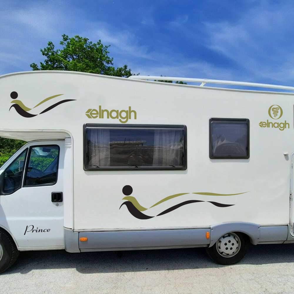 Adesivo Elnagh Prince per Camper in Vinile prespaziato - Kit 11 Adesivi componibili