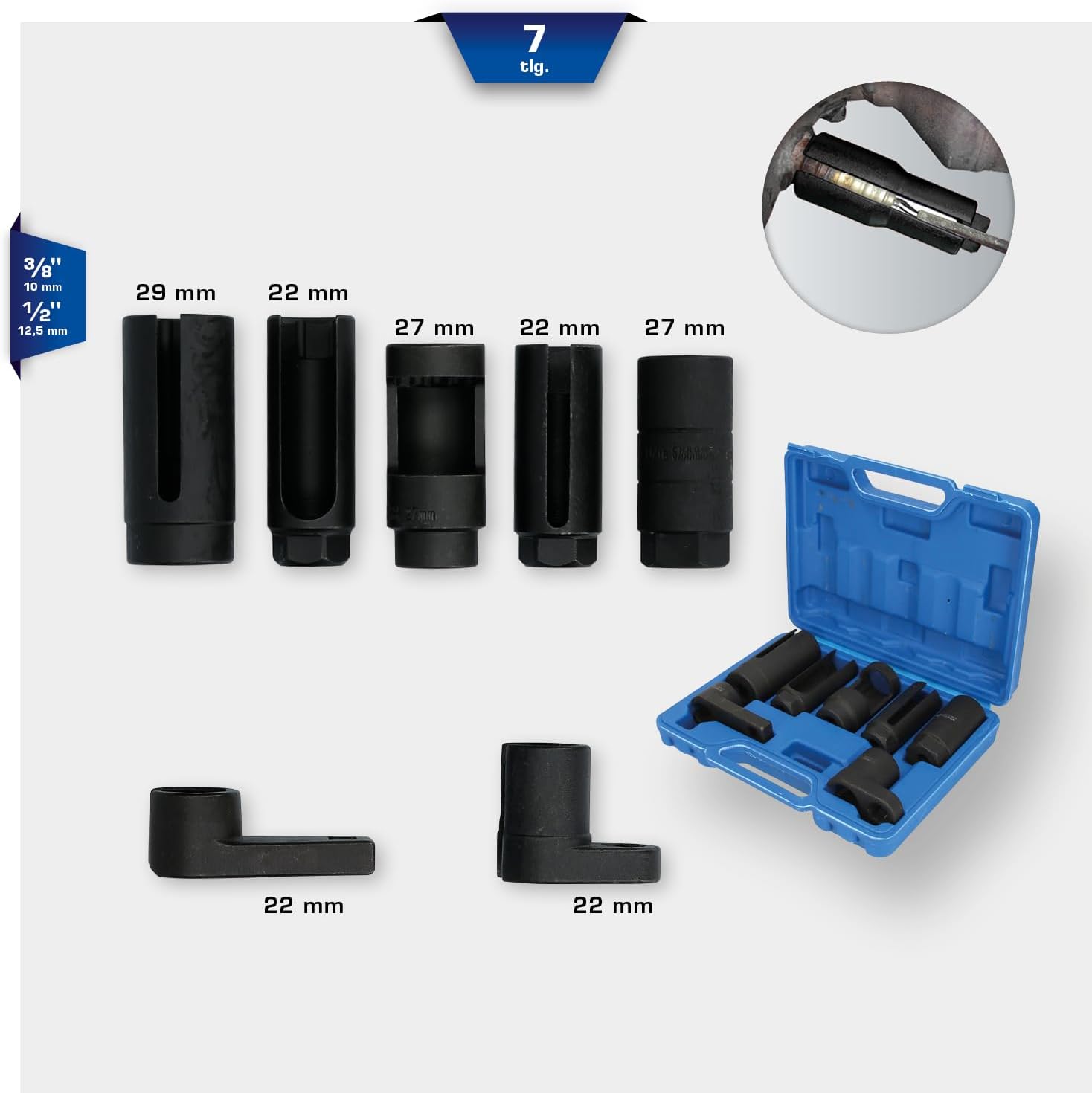 Brilliant Tools BT601020 7-Piece Set Lambda Probes and Sensor Socket Set