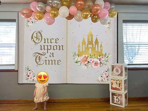 Miniatura 2 de INRUI Once Upon a Time - Fondo de fotografía de cuentos de hadas, castillo, rosa, floral, castillo, castillo antiguo, boda, feliz aniversario,