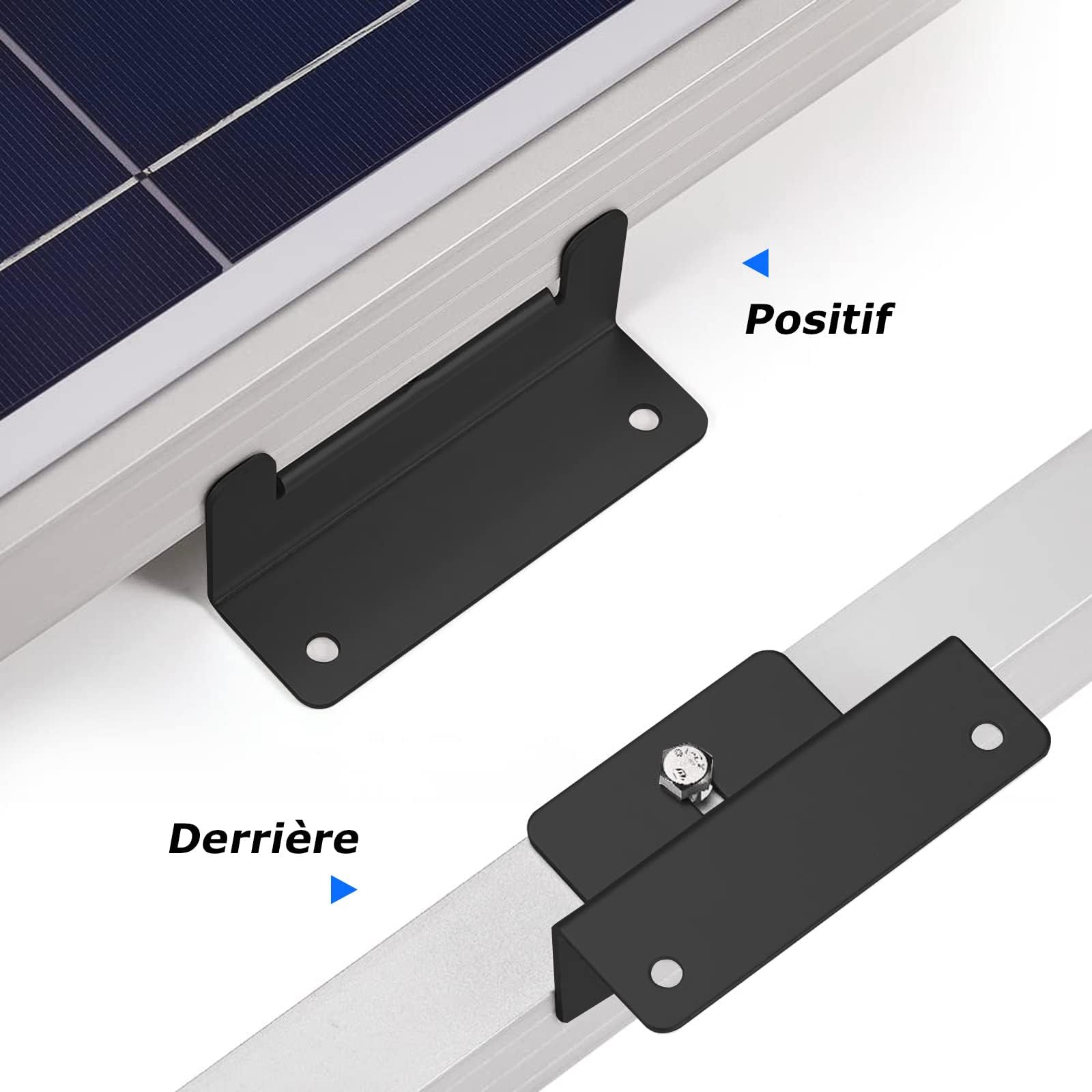 ASelected Lot de 8 Support Montage Panneau Solaire en Z avec écrous/vis, Fixation Panneau Solaire en Alliage d'aluminium, Support de Panneau Solaire Pour Camping-Car, Bateau, Caravane