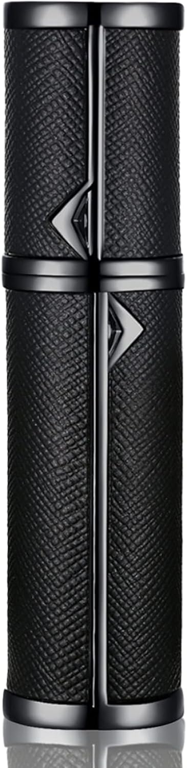 Navulbare parfumverstuiver, 5 ml, mini-parfumverstuiver, spuitfles, klein, voor parfum, parfumflessen, leeg, voor op reis (B-zwart)