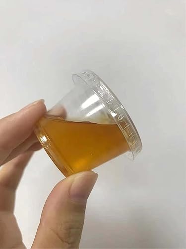 Miniatura 6 de TashiBox 200 juegos de vasos de gelatina de 1 onza con tapas, vasos de plástico para porciones de soufflé con tapas, transparentes