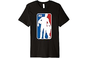 Mens Dad Sports Logo Basketball Dad Son Silhouette Fathers Day Premium T-Shirt