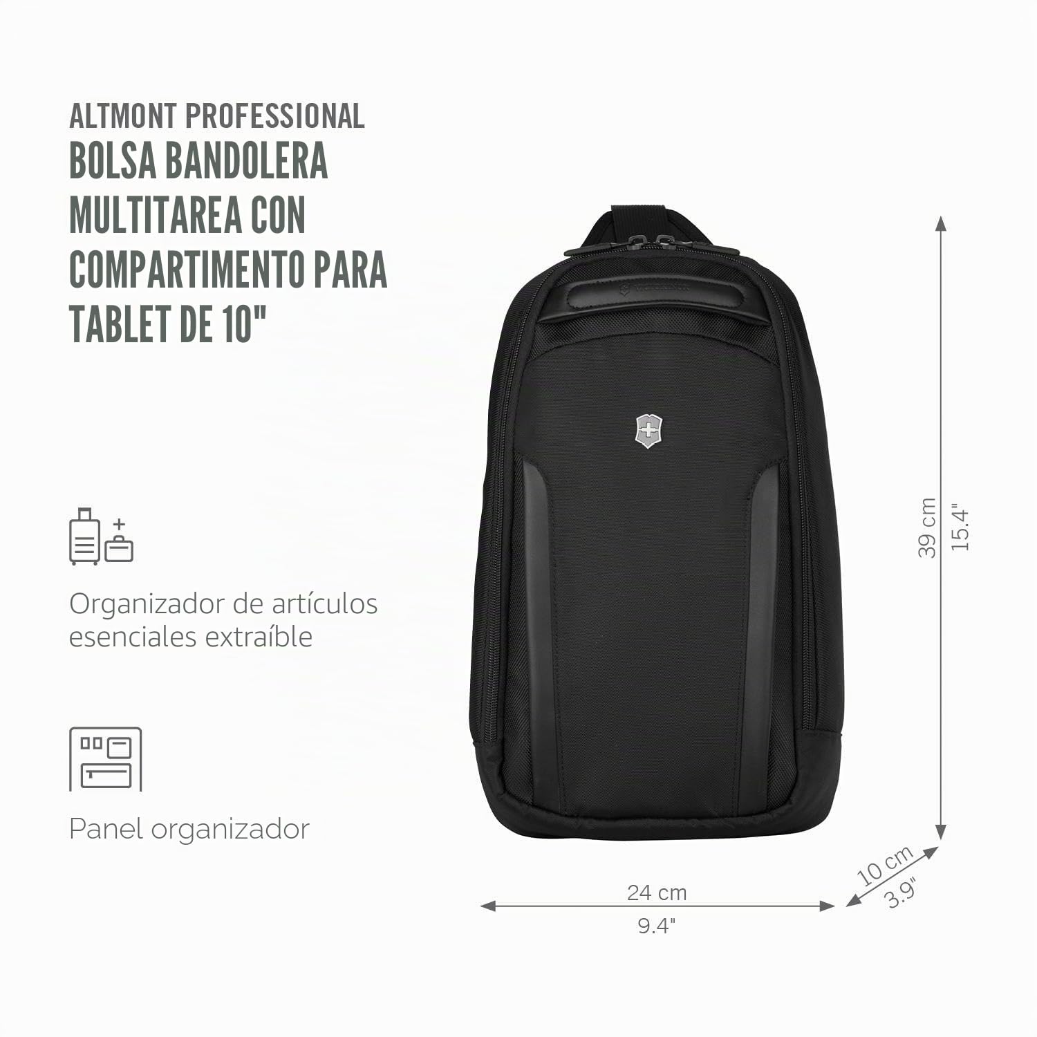Victorinox Altmont Professional Tablet Sling, Bolso con correa con compartimento para tableta, mujer/hombre, compartimento para tableta de 10", 10 x 24 x 39 cm, 8 l
