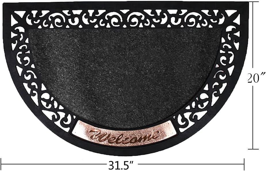 Aecipl Half Round Welcome Doormat Door Mat for Entry Home Patio Garden - Decorative Rubber Floor Mat Durable Entrance Rug Indoor Outdoor (Doormat Tray)