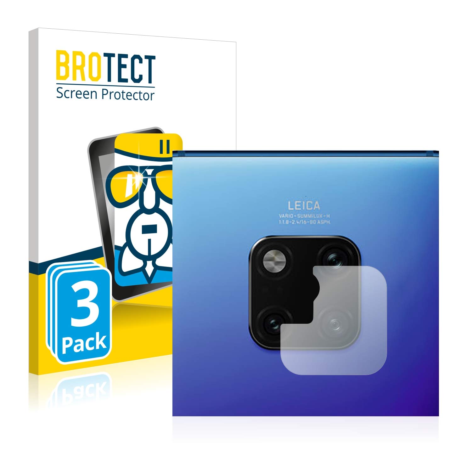 Brotect Pellicola Protettiva Per Fotocamera Huawei P20 Pro – Vetro Ibrido AirGlass 9H (3 Pezzi)