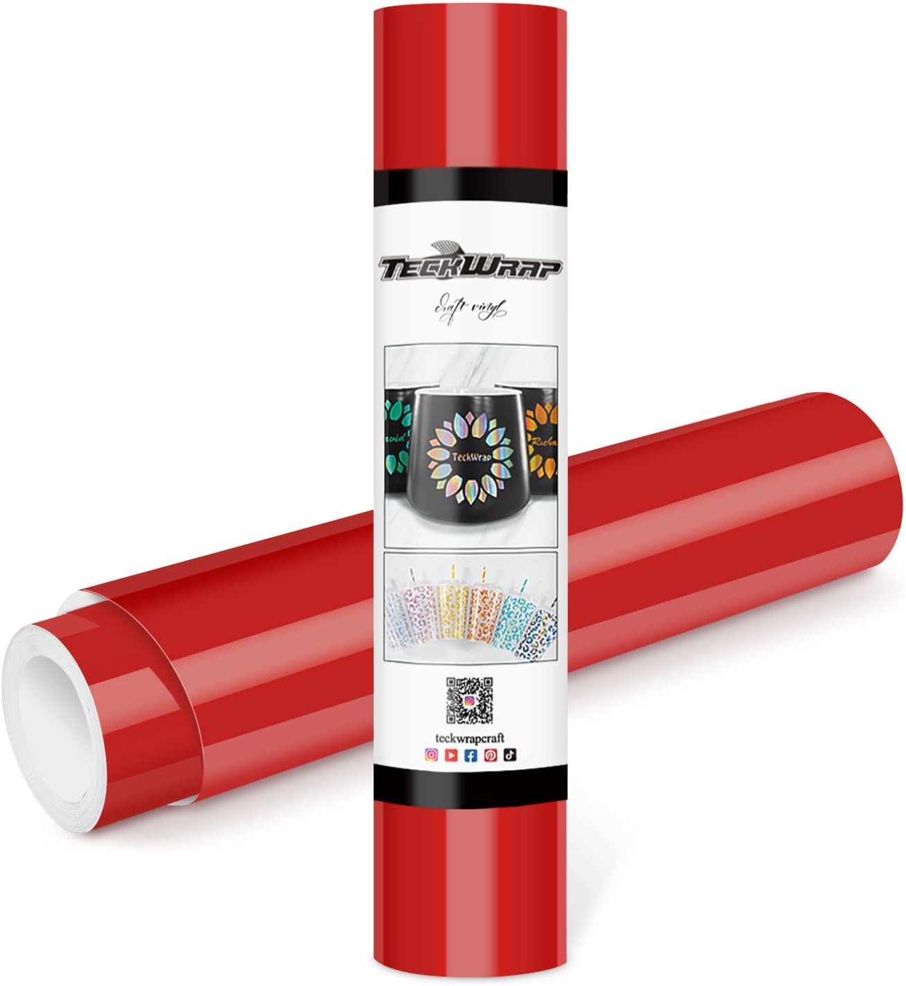 Permanent Adhesive Vinyl 12" x 10ft, Glossy Red