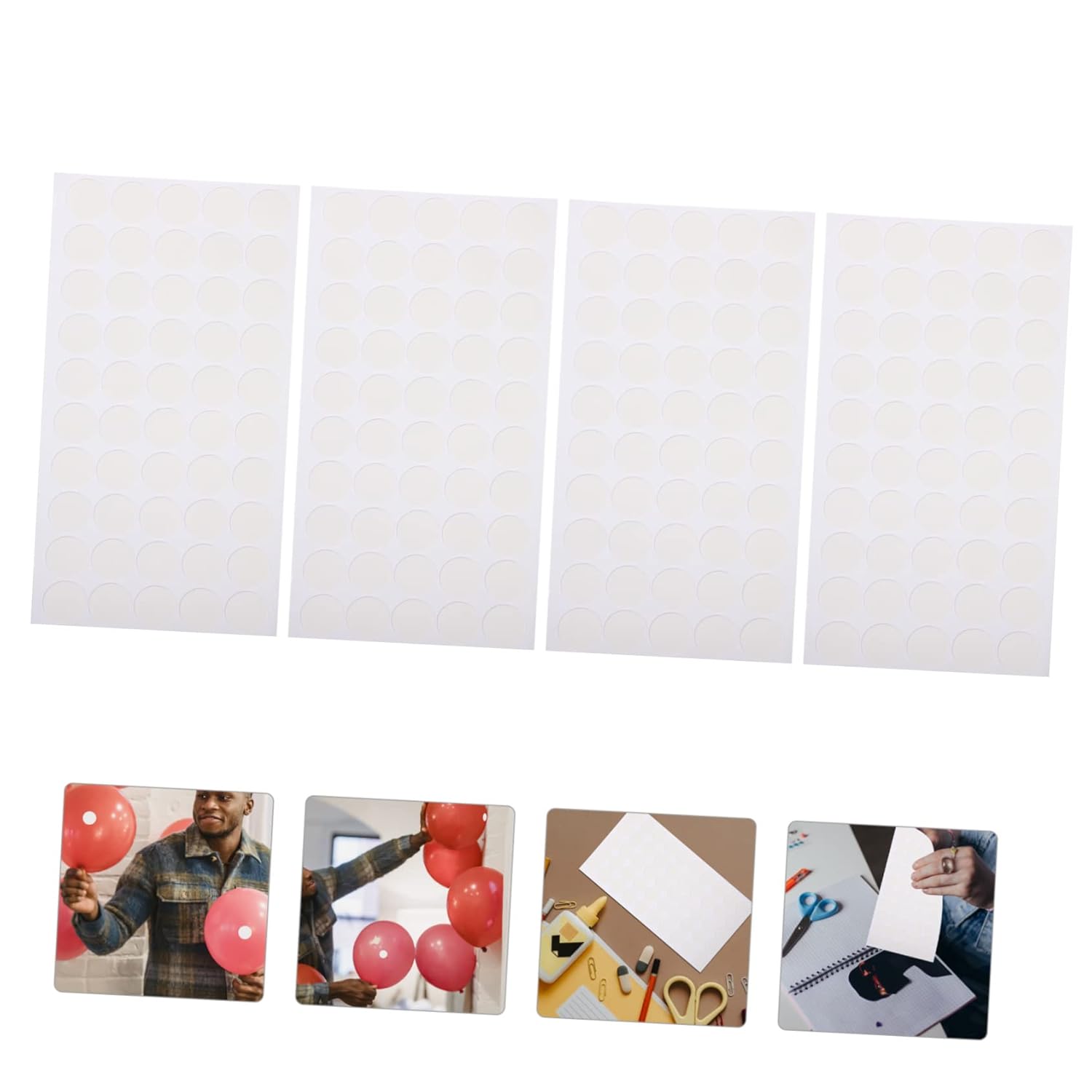 jojofuny 3sets 200pcs Double Sided Acrylic Adhesive Dots Easy to Use Craft Tape for Papers Balloons Invitations for DIY Projects 200pcs*3