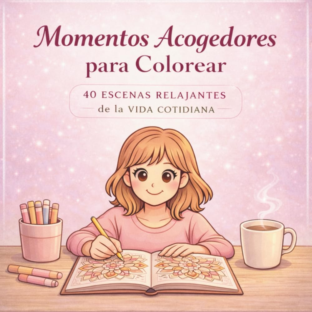 Momentos Acogedores para Colorear: 40 Escenas Relajantes de la Vida Cotidiana