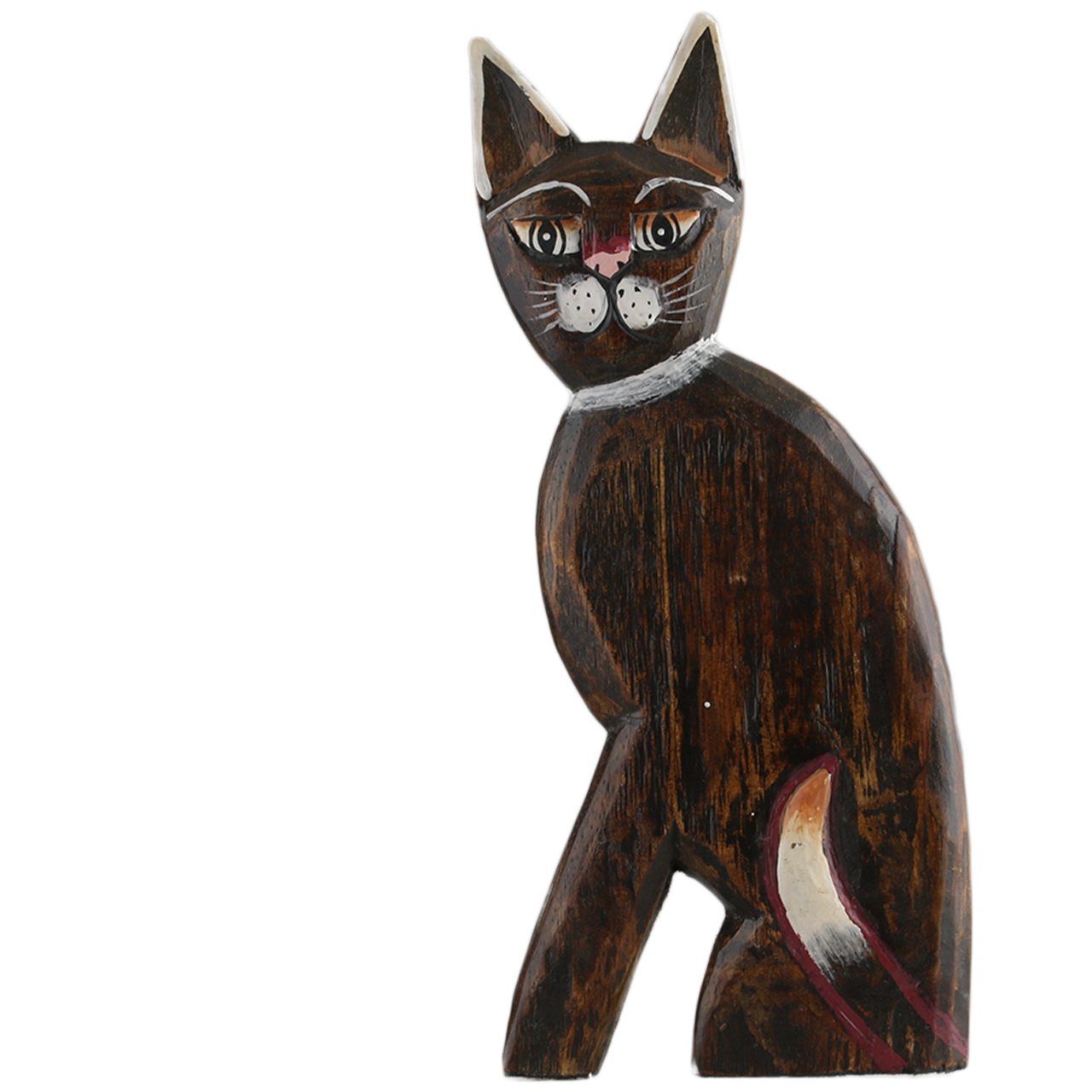 ART-CRAFT Holz-Katze handbemalte Schnitzerei 25cm