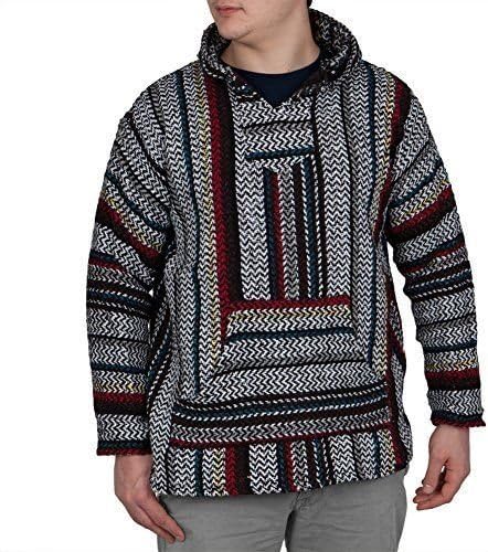 Baja Joe Striped Woven Eco-Friendly Jacket Coat Hoodie (Pinstripe, XXX-Large)