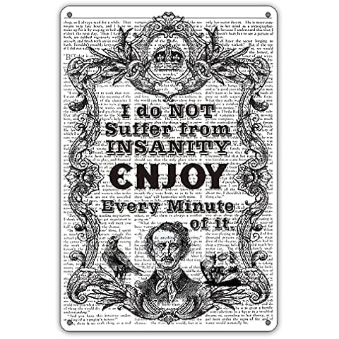 QIONGQI Book Quote Metal Tin Sign Wall Decor Vintage Retro Edgar Allan Poe Quote Art Signs for Home Reading Room Decor Gifts Cover