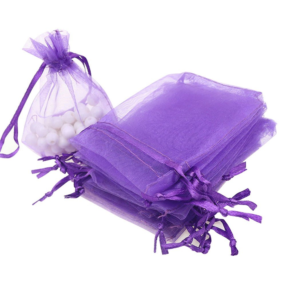 20 Sacchetti Regalo In Organza Beige Con Fiocco - 17x23 Cm Per Bomboniere, Gioielli, Caramelle E Feste (Natale, Matrimoni)