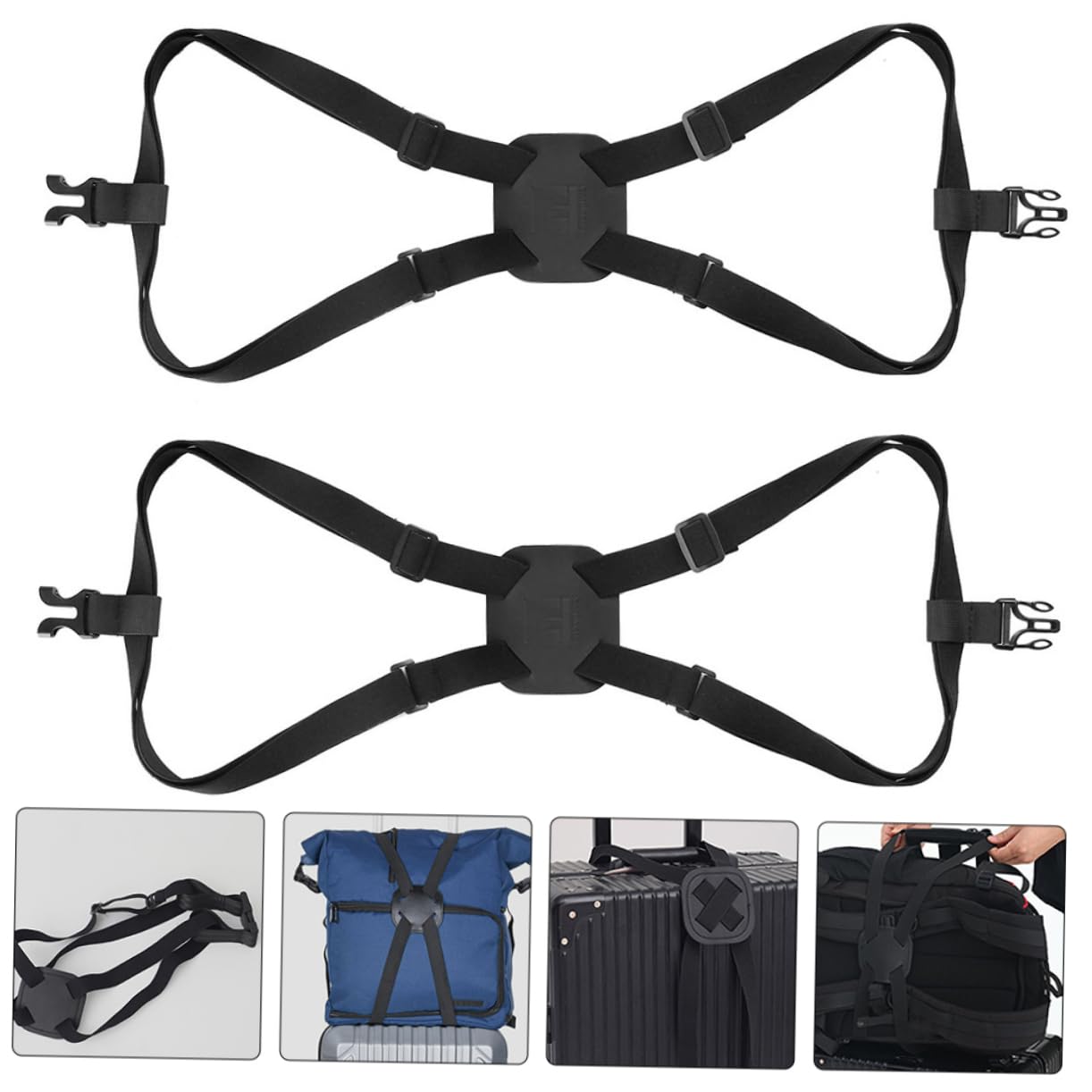 minkissy 2 Set Cinghie Elastiche Per Valigia Cinghie Fissaggio Regolabili Pu Per Valigie Sicurezza Aggiuntiva 2 Pezzi*2