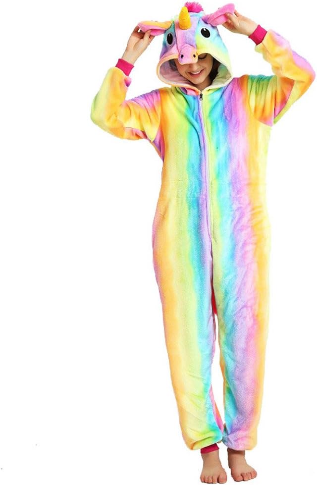 Unicorn Pajamas New Mermaid Zipper Drawstring Pajamas Red Glamorous Flannel Style Flamboyant Cosplay Costumes