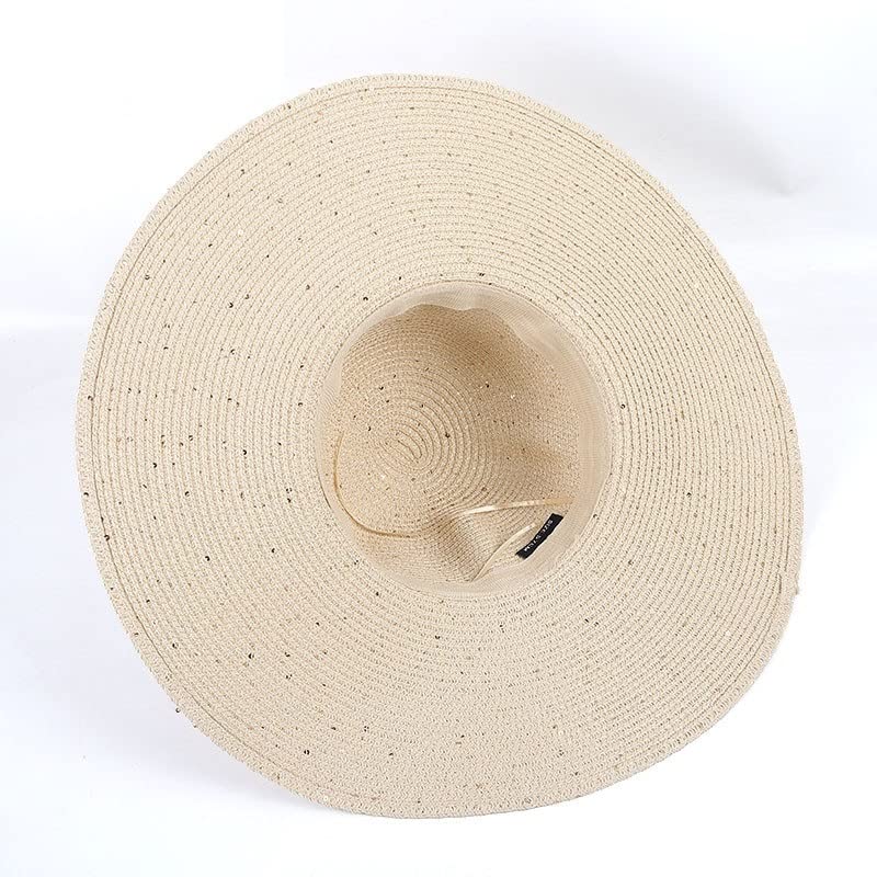 Cappello Parasole Cappello di Paglia Estivo Pieghevole for Donna Cappello da Spiaggia Largo Bordo Sole (Color : 19)