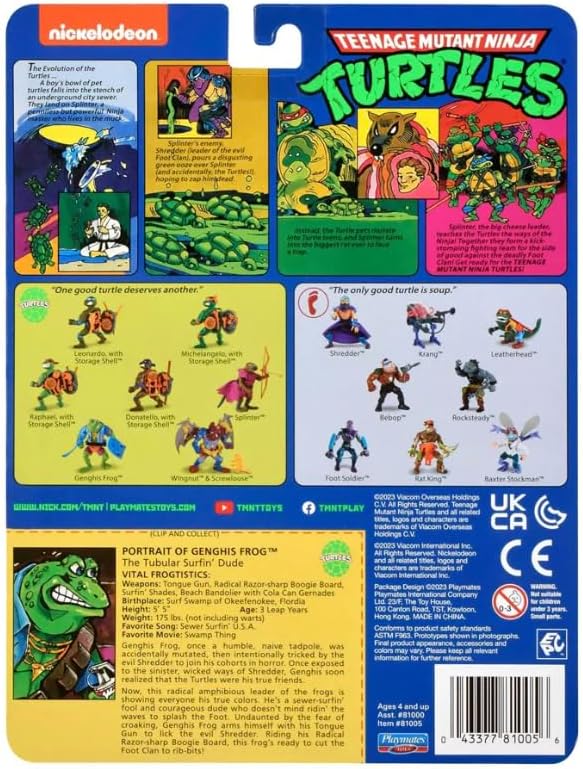 Miniatura 4 de Teenage Mutant Ninja Turtles Figura de acción clásica de rana Genghis de 4 pulgadas