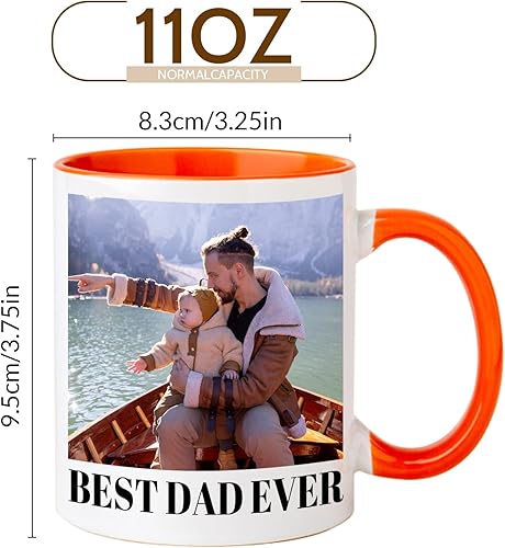 Miniatura 3 de Taza de café personalizada  Taza personalizada con nombre y logotipo con texto fotográfico, taza personalizada de 11 onzas en ambos lados, regalos