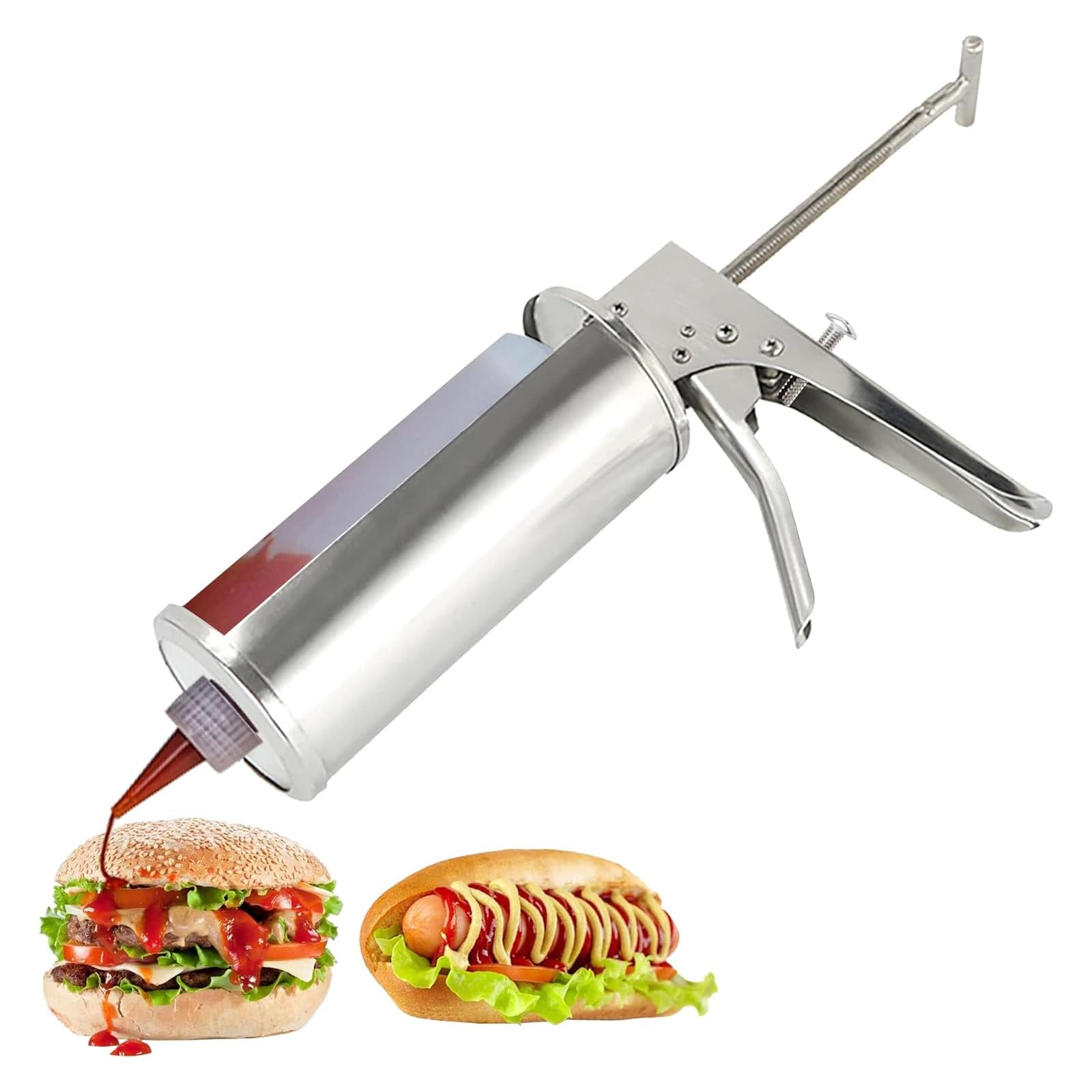 Dispenser Per Condimenti Per Insalata Con Pistola Per Salsa Di Hamburger In Acciaio Inossidabile Con 1 Bottiglia Dispenser Per Salsa Da 650 Ml Per Il Dosaggio Di Insalata Di Ketchup Cucina Domestica