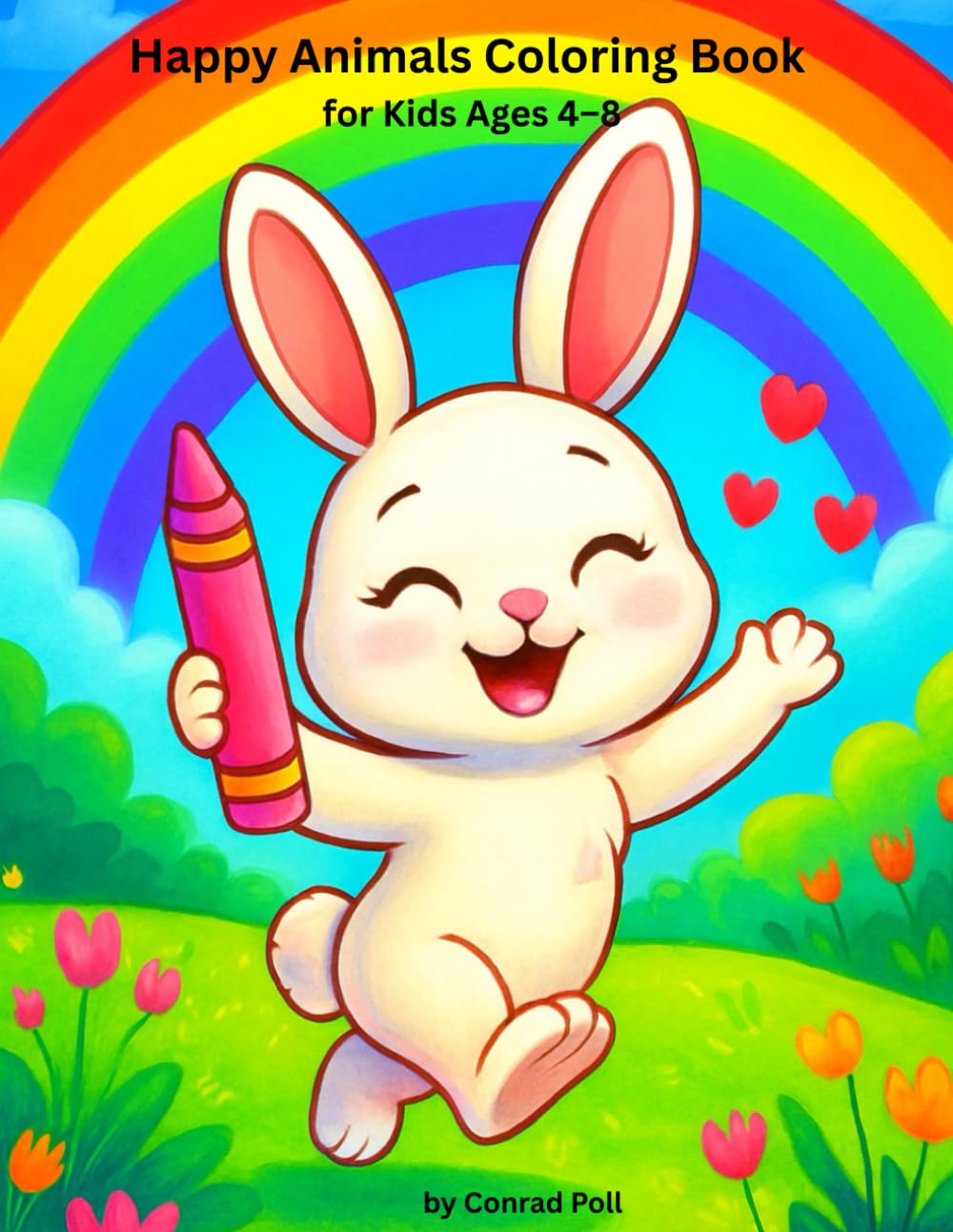 Happy Little Coloring Book: Cute Animals • Big Shapes • Fun Coloring for Kids Ages 4–8