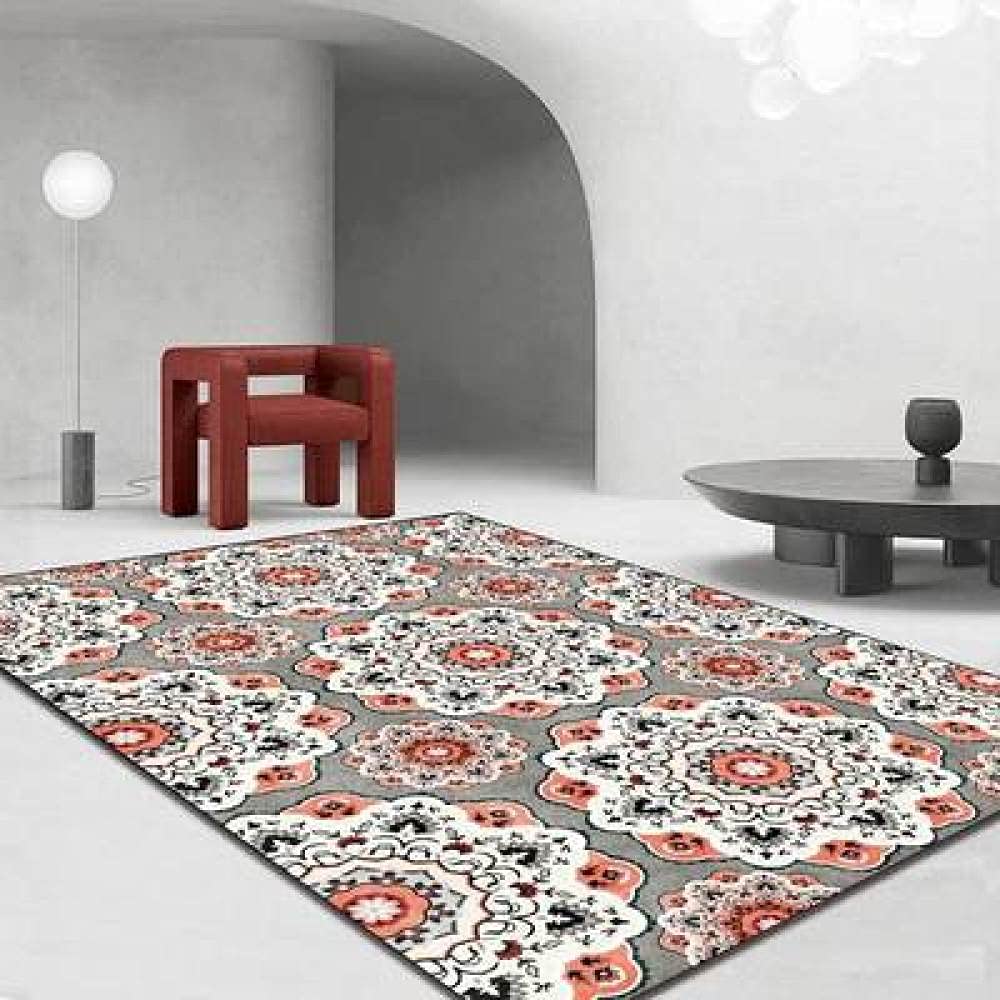 Dywany salon dywaniki świeży styl kwiaty pomarańczowy biały szary antypoślizgowy bardzo duży średni wystrój domu dywaniki podłogowe 140 x 200 cm