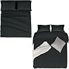 Mejoroom 4PC Queen Size Sheet Set 3PC Queen Duvet Cover Set Queen, Black