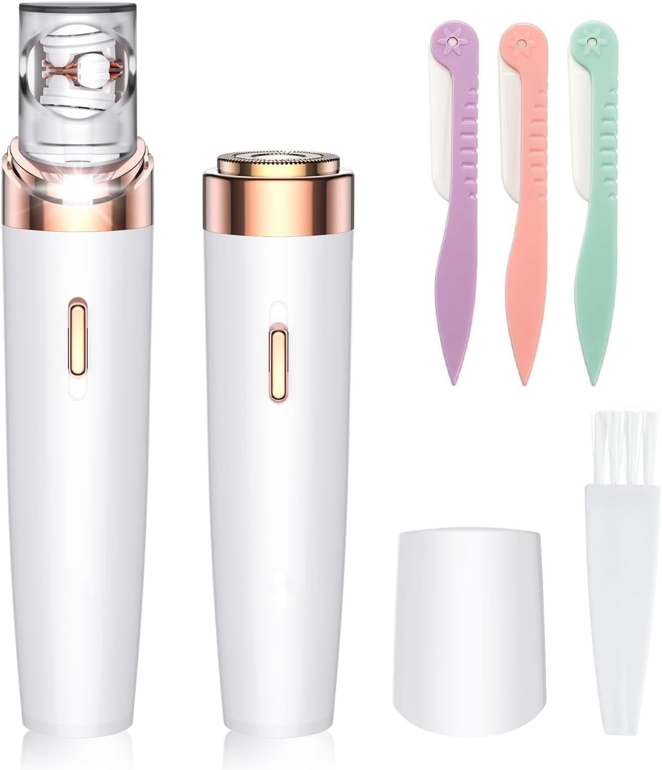 – Epilator For Women, 2 In 1 Facial Women And Bikini Trimmer Hair Removal Device, Painless Smooth Glide Face Lips Chin Peach Fuzz