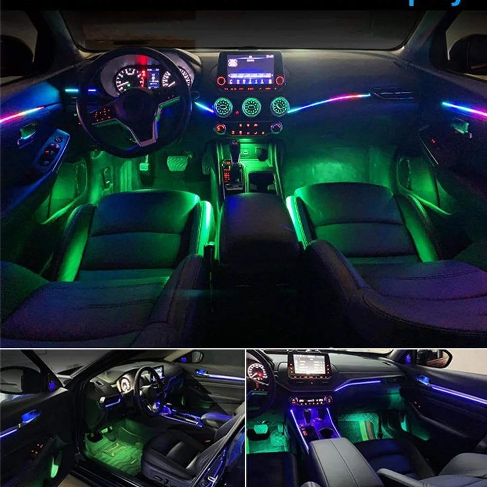 Luci ambientali per auto universali, RGB, luci interne per auto in acrilico, luci arcobaleno, decorazione per auto